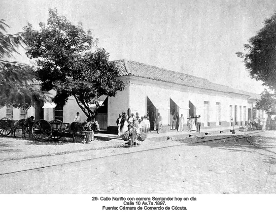 Calle Nariño con carrera Santander hoy en día Calle 10 Aw.7a.1897, Fuente: Cámara de Comercio de Cúcuta,