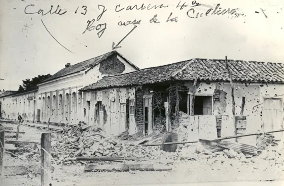 Guerra de los Mil Días. Calle 13 avenida 4ª Foto donada por el doctor Virgilio Durán Martínez.