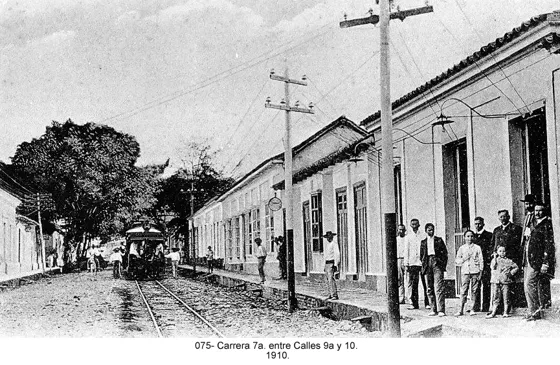 Carrera 7a. entre Calles 9ª y 10. 1910.