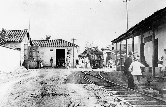 Tranvía de Cúcuta en la Ruta San Rafael. Avenida 4a. Década del 20
