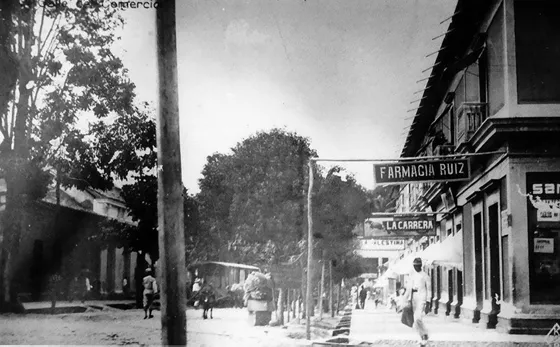 Avenida 6a entre calles 11 y 12. Década del 30. Este era un importante sector comercial de la ciudad.