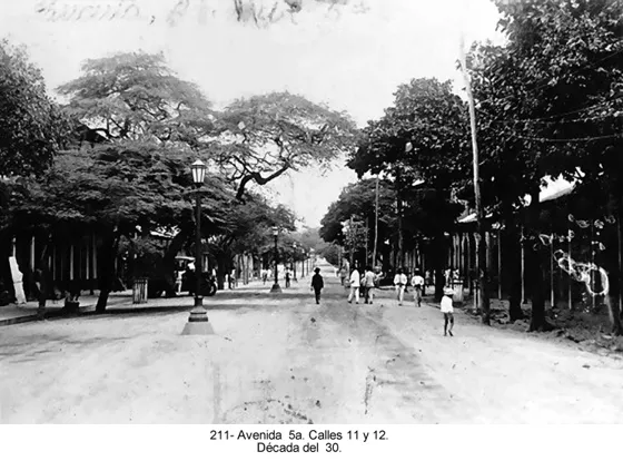 Avenida 5a. Calles 11 y 12. Década del 30.