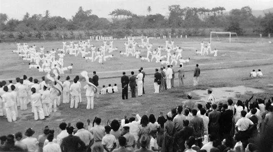 270.Estadio General Santander en 1946. En esta época estaba en construcción este escenario deportivo, la mitad de las tribunas aún no se habían construido.