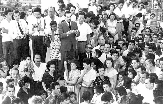 Gobernador Eduardo Cote Lamus durante acto público. 1963.