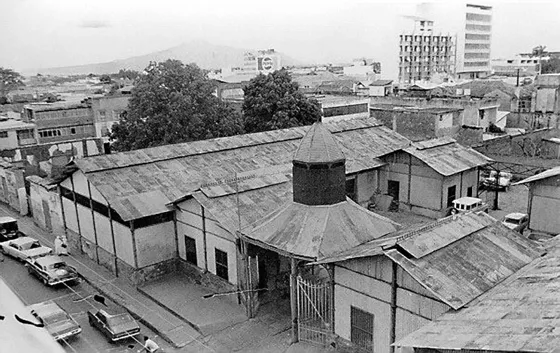 Antigua Aduana Nacional. Su estructura metálica fue traida en el siglo XIX de Inglaterra por equivocación ya que su destino era la ciudad de Calcuta en la India. Década 70.