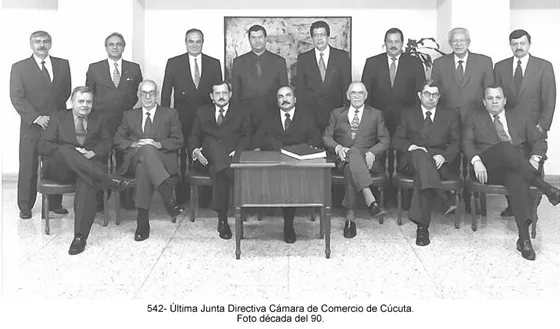 Última Junta Directiva Cámara de Comercio de Cúcuta. Foto década del 90.