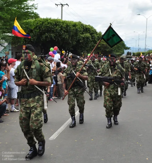 Batallón con su estandarte verde