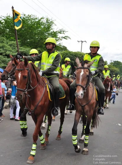 Policías de tránsito a caballo