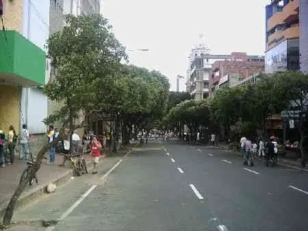 Avenida 5a. Vista desde la calle 12 hacia la calle 11.