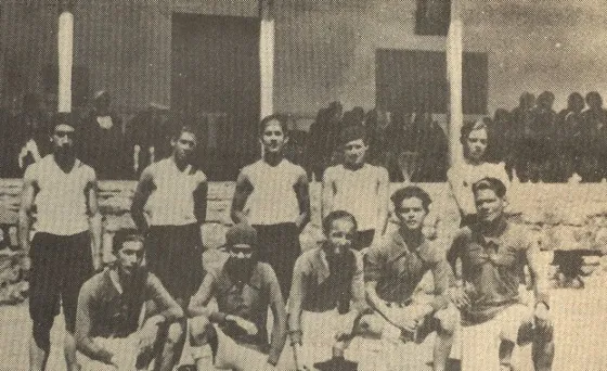 Colegio Provincial de Pamplona. Partido Interclases 4º contra 6º Bachillerato. Los mas destacados de 4º: Morales, San Juán, Toto Hernández y Castellanos. En 6º: Nono Sarbiras y Manuel J. Vargas