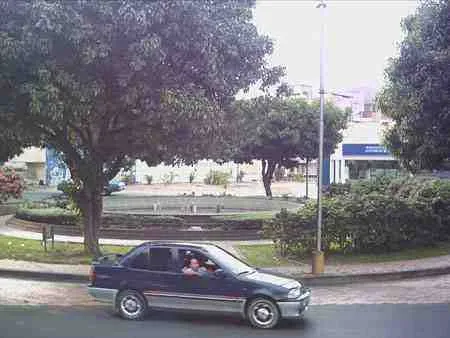 Glorieta arborizada en la Avenida Libertadores