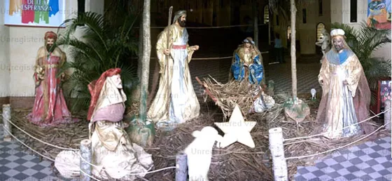 Pesebre de la Iglesia San José de Cúcuta A la entrada, es uno de los dos pesebres que tiene hoy la Catedral
