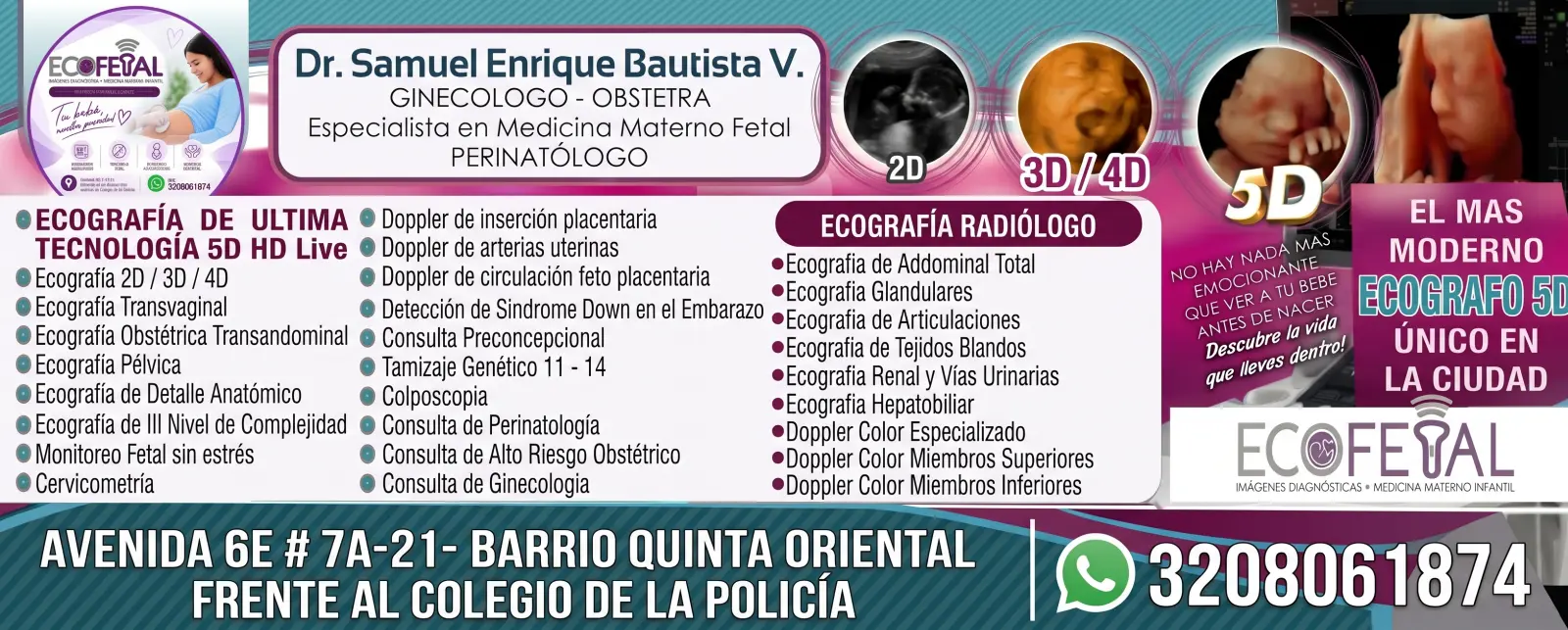 Ecografías 5D, 4D, 3D y Doppler en Cúcuta con el Dr. Samuel Bautista - Ecofetal