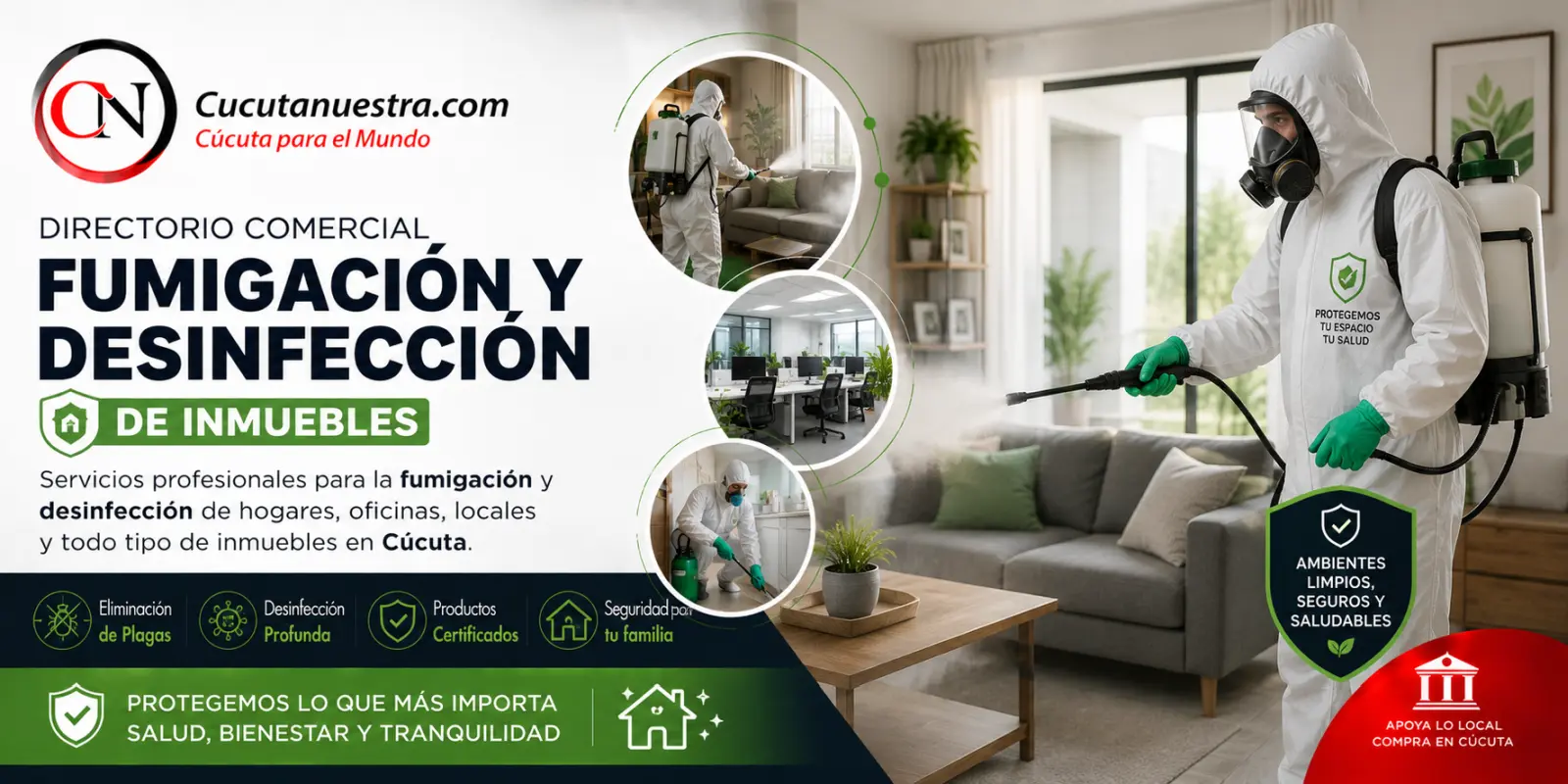 Fumigación y desinfección de empresa, oficinas y hogares