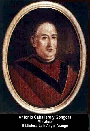 Antonio Caballero y Góngora. Arzobispo y virrey. Miniatura. Biblioteca Luis Ángel Arango, Bogotá.