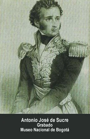 Antonio José de Sucre. Grabado. Museo Nacional, Bogotá.