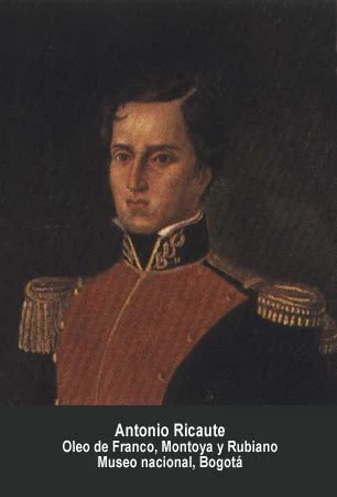 Antonio Ricaurte. Óleo de Franco, Montoya y Rubiano. Museo Nacional, Bogotá.