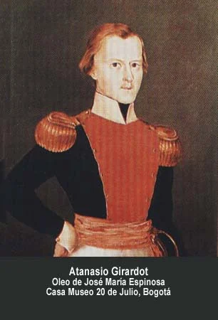 Atanasio Girardot. Óleo de José María Espinosa. Casa Museo 20 de Julio, Bogotá.