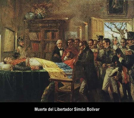 Muerte del Libertador Simón Bolívar. Santa Marta, 17 de diciembre de 1830.