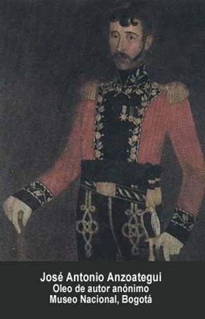José Antonio Anzoátegui. Óleo de autor anónimo. Museo Nacional, Bogotá.