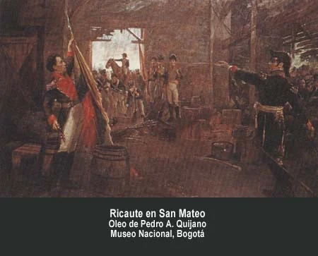 Ricaurte en San Mateo. Óleo de Pedro A. Quijano. Museo Nacional, Bogotá.